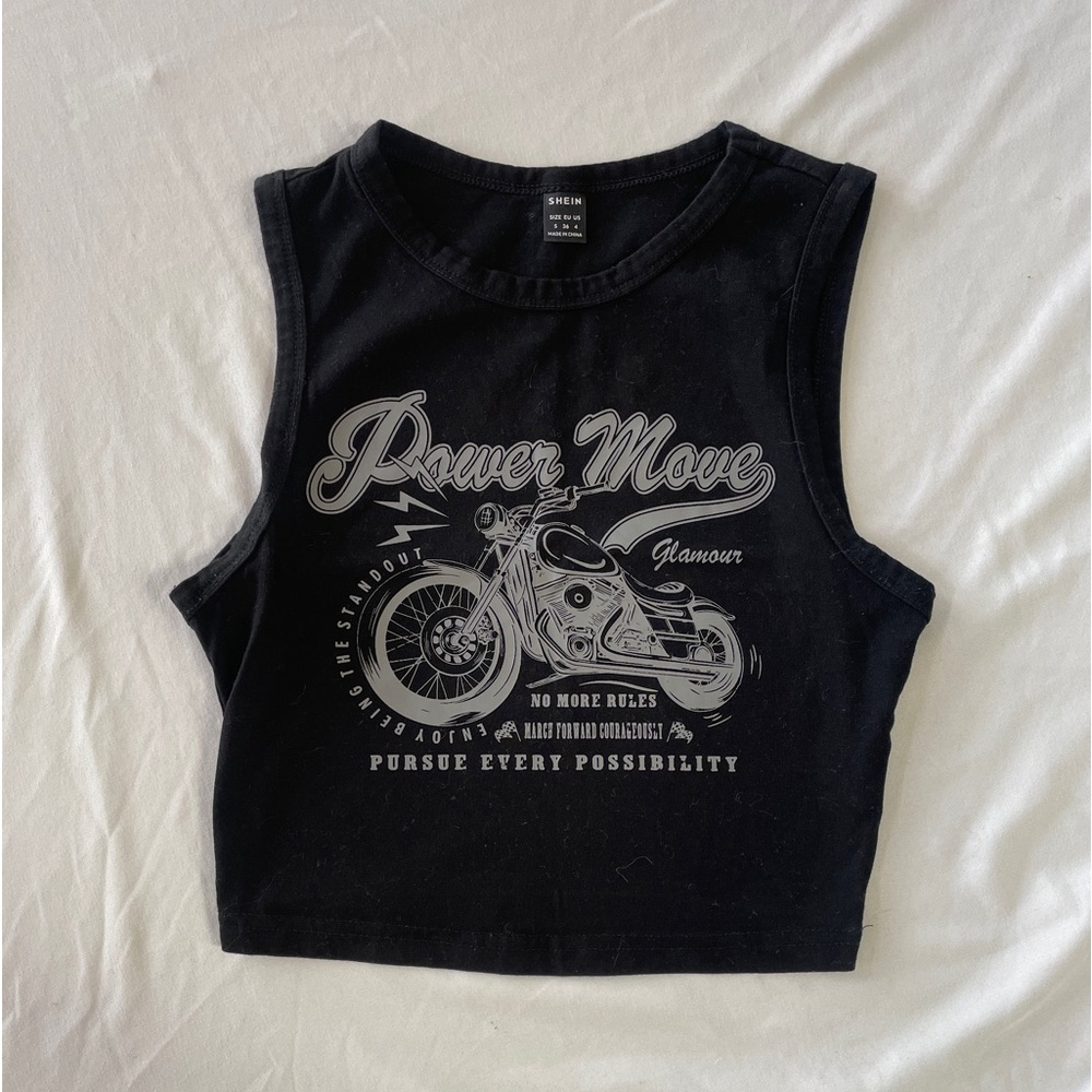 SHEIN Black Graphic Tank Top